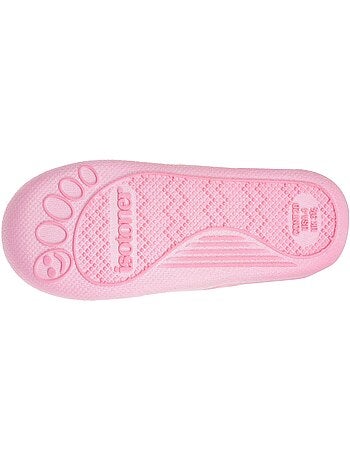 Chaussons bottillons microvelours maintien renforcé, bébé fille