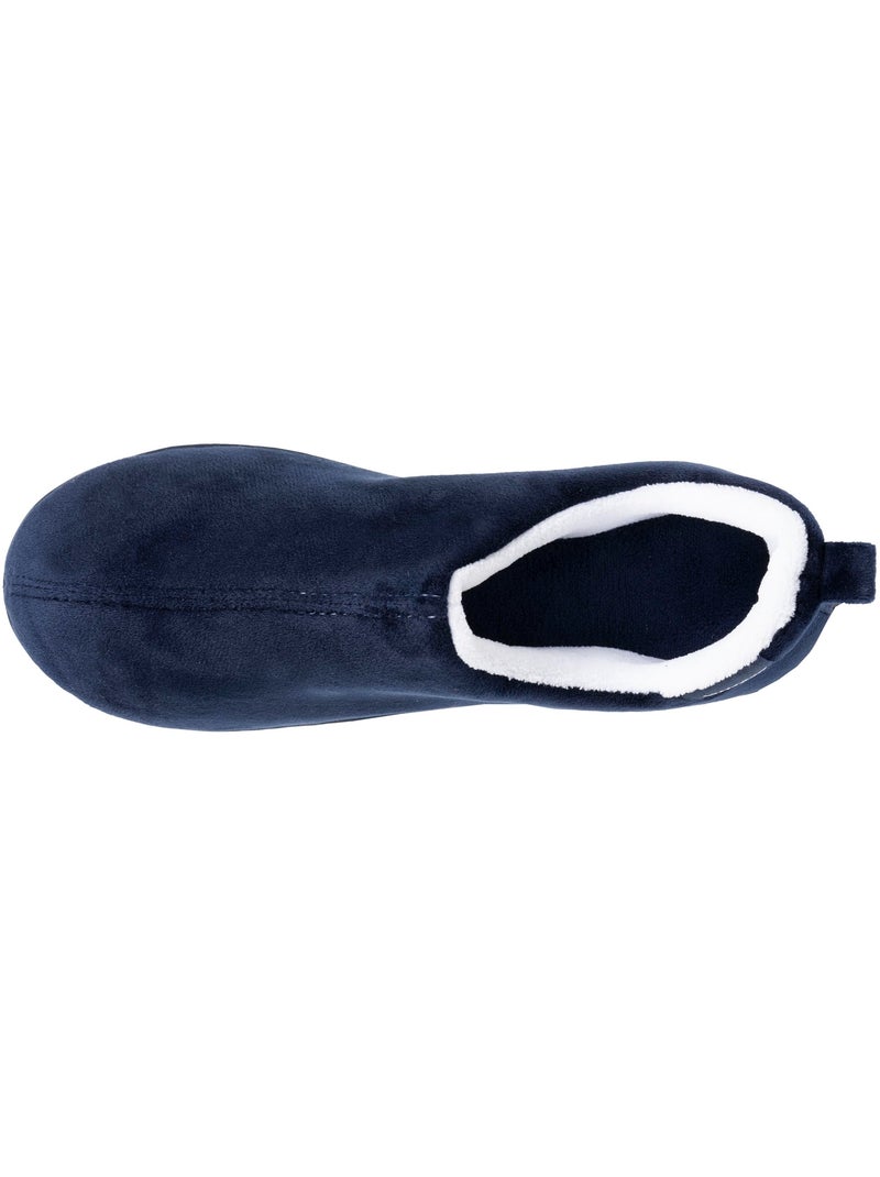 Chaussons bottillons microvelours semelle ergonomique soutien femme Isotoner Bleu marine - Kiabi
