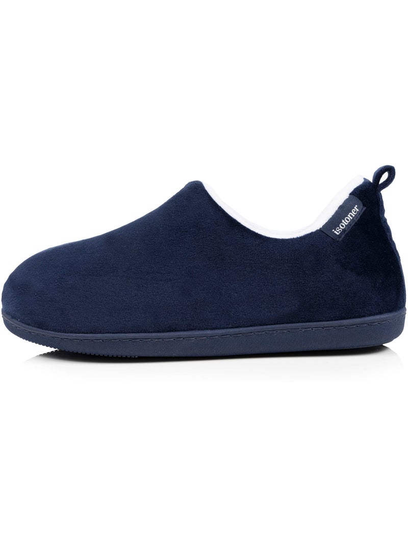 Chaussons bottillons microvelours semelle ergonomique soutien femme Isotoner Bleu marine - Kiabi