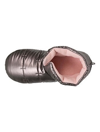 Chaussons bottillons nylon métallisé, semelle antidérapante femme Isotoner