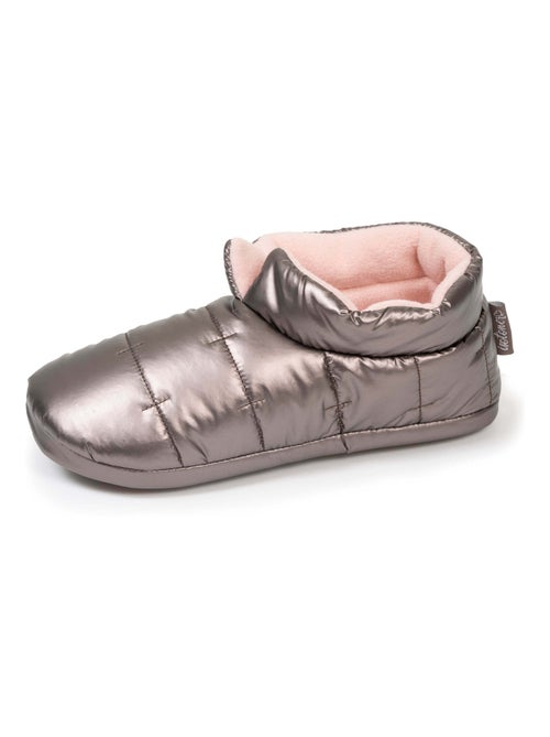Chaussons bottillons nylon métallisé, semelle antidérapante femme Isotoner - Kiabi