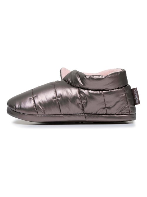 Chaussons bottillons nylon métallisé, semelle antidérapante femme Isotoner - Kiabi