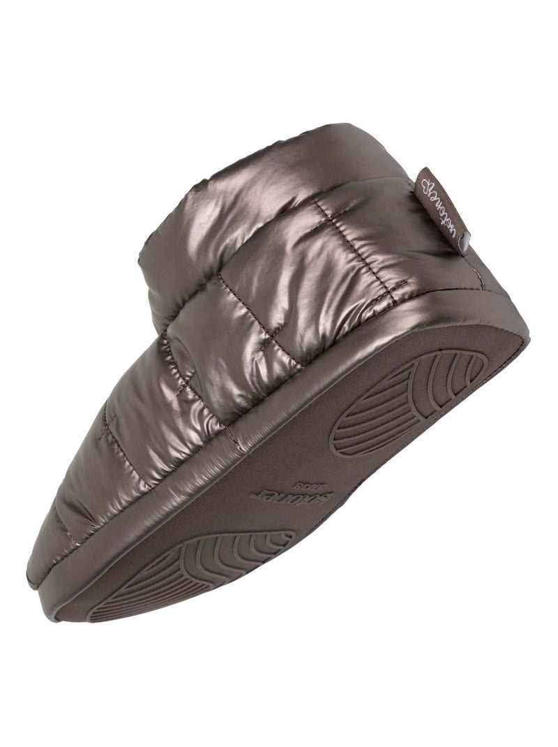 Chaussons bottillons nylon métallisé, semelle antidérapante femme Isotoner Bronze - Kiabi