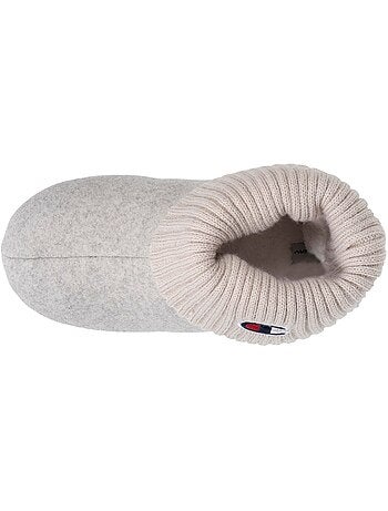 Chaussons bottillons polaire chinée doux pantoufle confort femme
