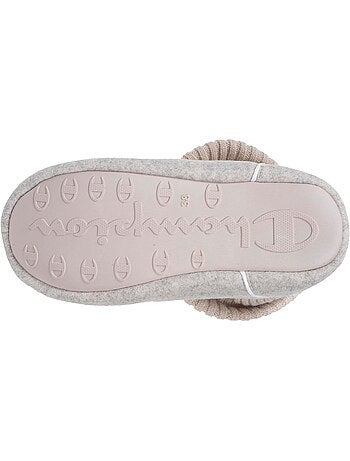 Chaussons bottillons polaire chinée doux pantoufle confort femme