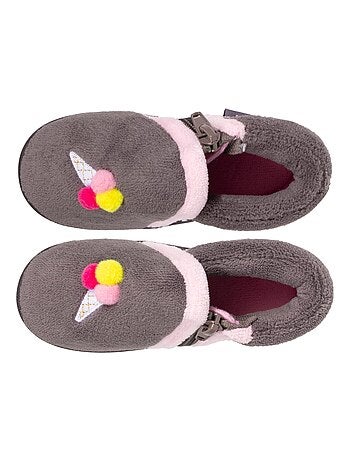Chaussons bottillons semelle antidérapante bébé fille Isotoner
