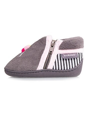 Chaussons bottillons semelle antidérapante bébé fille Isotoner