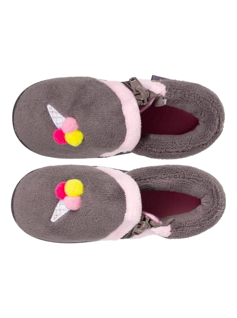 Chaussons bottillons semelle antidérapante bébé fille Isotoner Gris Gris - Kiabi