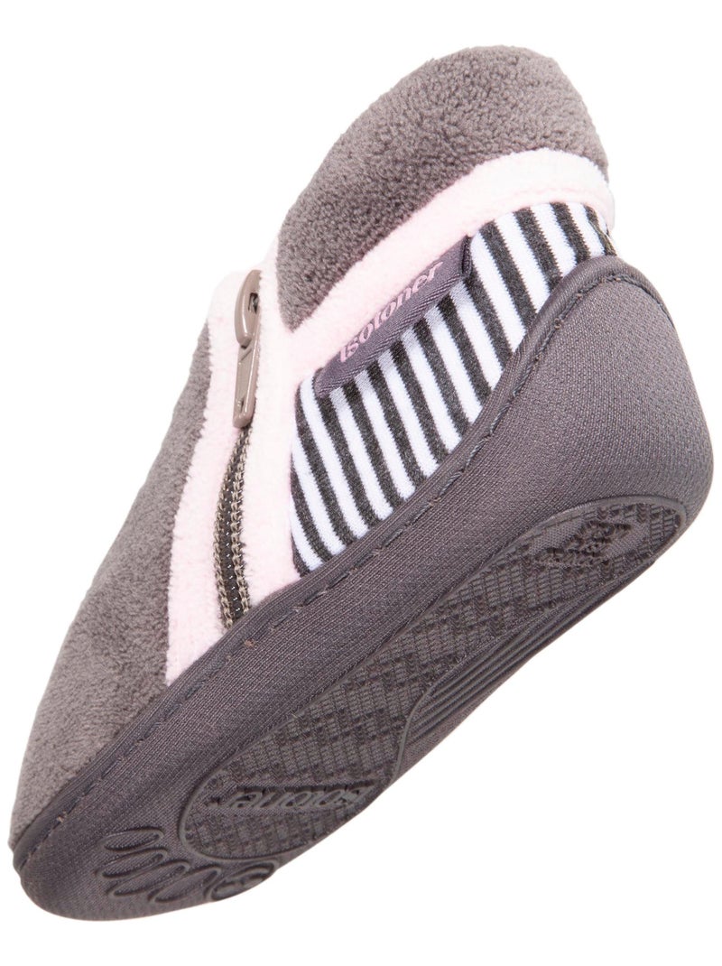 Chaussons bottillons semelle antidérapante bébé fille Isotoner Gris Gris - Kiabi