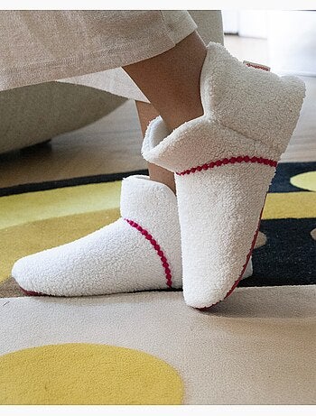 Chaussons bottillons sherpa, semelle gomme ultra souple femme isotoner