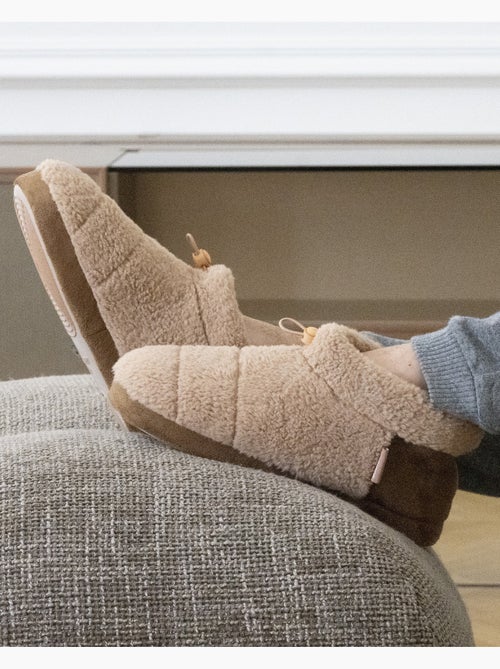 Chaussons bottillons sherpa, semelle gomme ultra souple homme isotoner - Kiabi