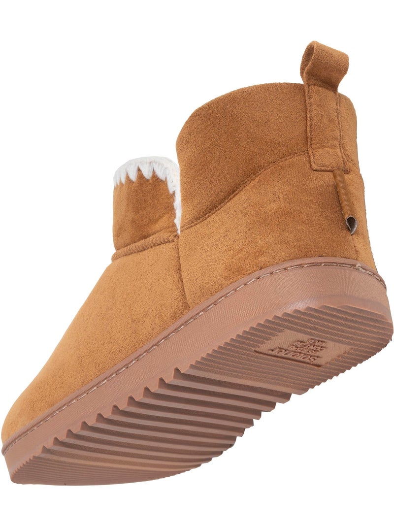 Chaussons bottillons Suédine - semelle crantée femme Isotoner Camel - Kiabi