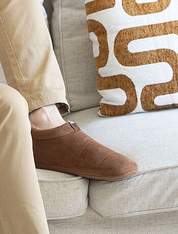 Chaussons bottillons suédine - Semelle gomme ultra souple homme Isotoner