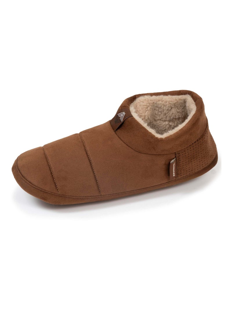 Chaussons bottillons suédine - semelle gomme ultra souple homme Isotoner Marron clair - Kiabi