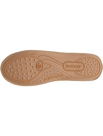 Chaussons bottillons microvelours semelle ergonomique soutien femme Isotoner
