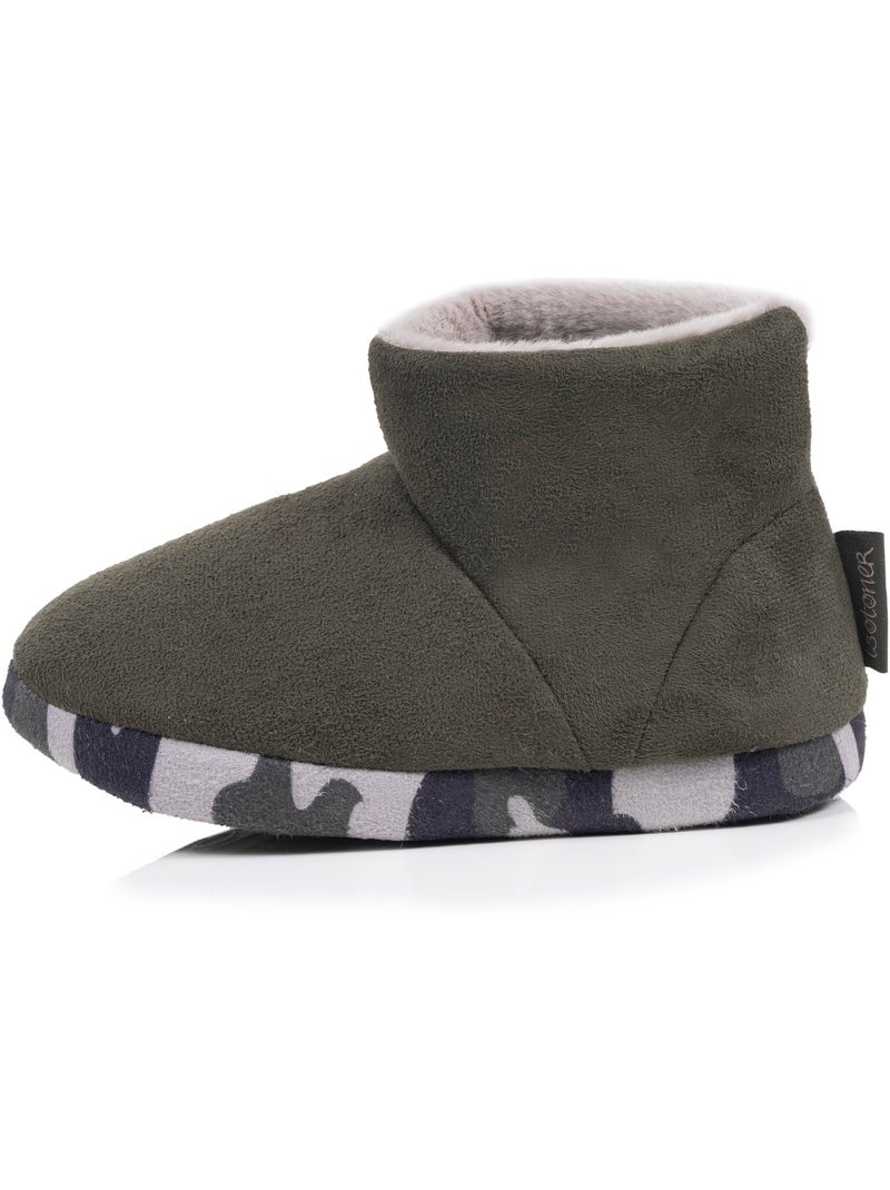 Chaussons bottillons suédine, semelle gomme antidérapante garçon isotoner Kaki - Kiabi