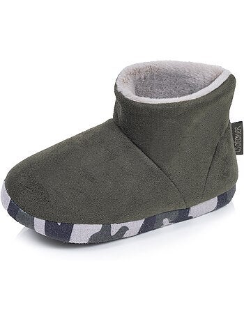 Chaussons bottillons suédine, semelle gomme antidérapante garçon
