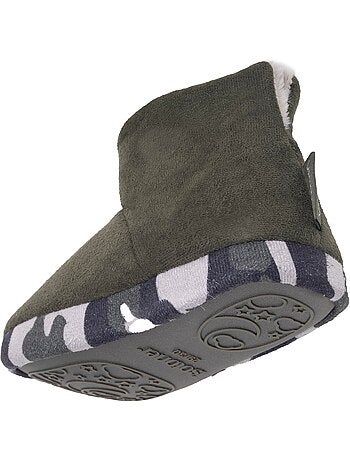 Chaussons bottillons suédine, semelle gomme antidérapante garçon