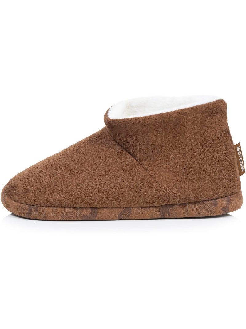 Chaussons bottillons suédine, semelle gomme ultra souple homme isotoner Camel - Kiabi