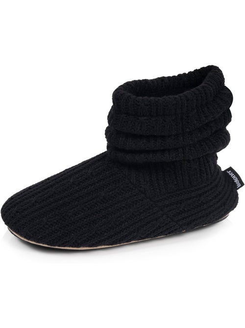 Chaussons bottillons tricot et nœud satin femme isotoner - Kiabi