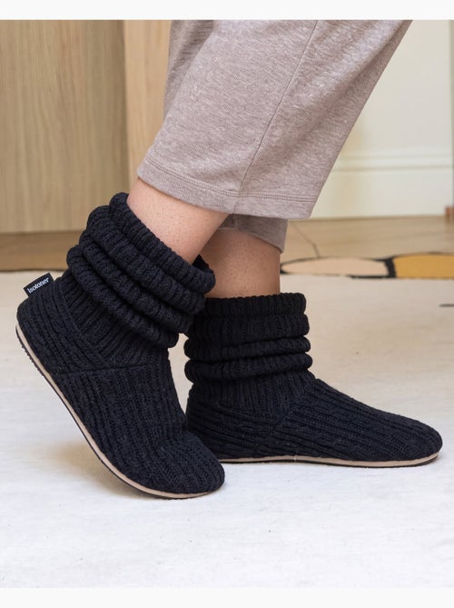 Chaussons bottillons tricot et nœud satin femme isotoner - Kiabi