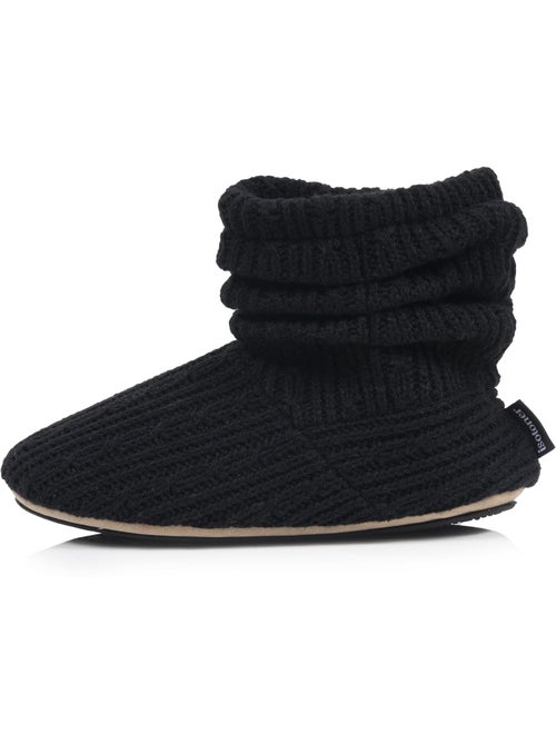 Chaussons bottillons tricot et nœud satin femme isotoner - Kiabi