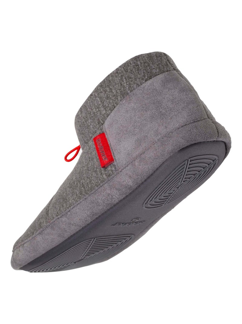 Chaussons bottillons ultra confortables et légères, semelle en gomme antidérapante homme Isotoner Gris chiné - Kiabi