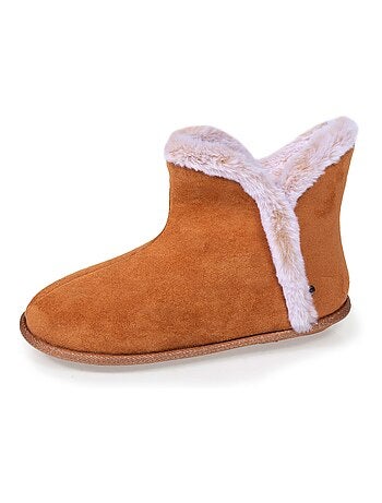 Chaussons bottillons ultra confortables fausse fourrure femme Isotoner