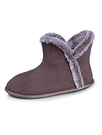 Chaussons bottillons ultra confortables fausse fourrure femme Isotoner
