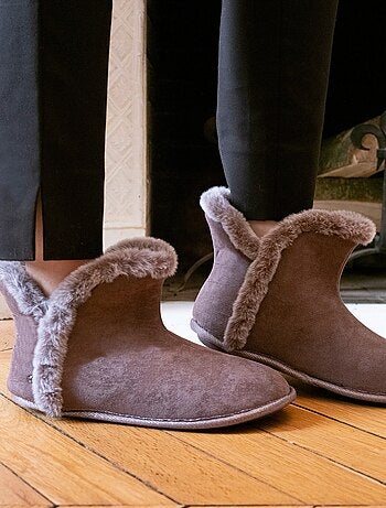 Chaussons bottillons ultra confortables fausse fourrure femme Isotoner