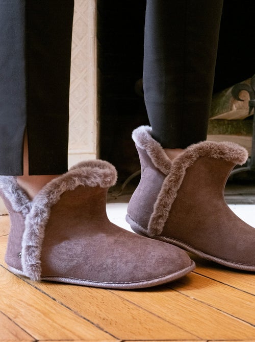 Chaussons bottillons ultra confortables fausse fourrure femme Isotoner - Kiabi