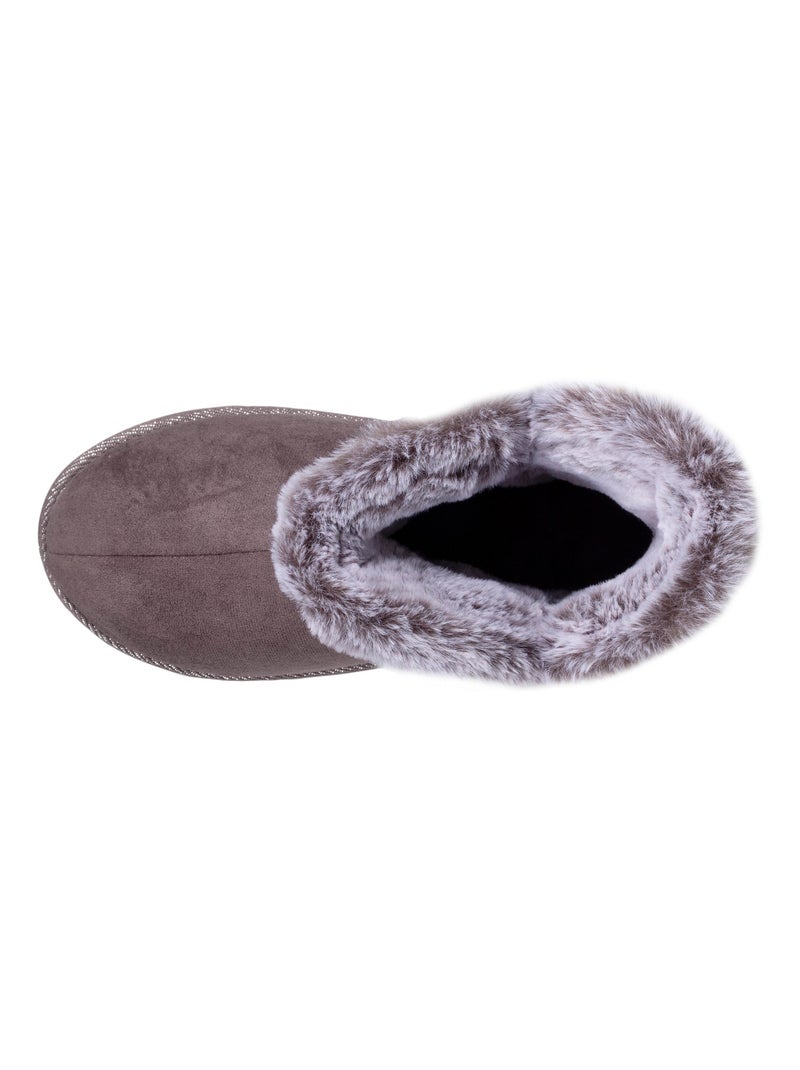 Chaussons bottillons ultra confortables fausse fourrure femme Isotoner Gris Gris - Kiabi