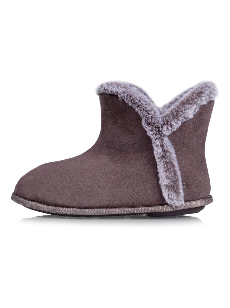 Chaussons bottillons ultra confortables fausse fourrure femme Isotoner Gris Gris - Kiabi