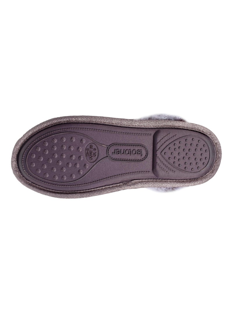 Chaussons bottillons ultra confortables fausse fourrure femme Isotoner Gris Gris - Kiabi