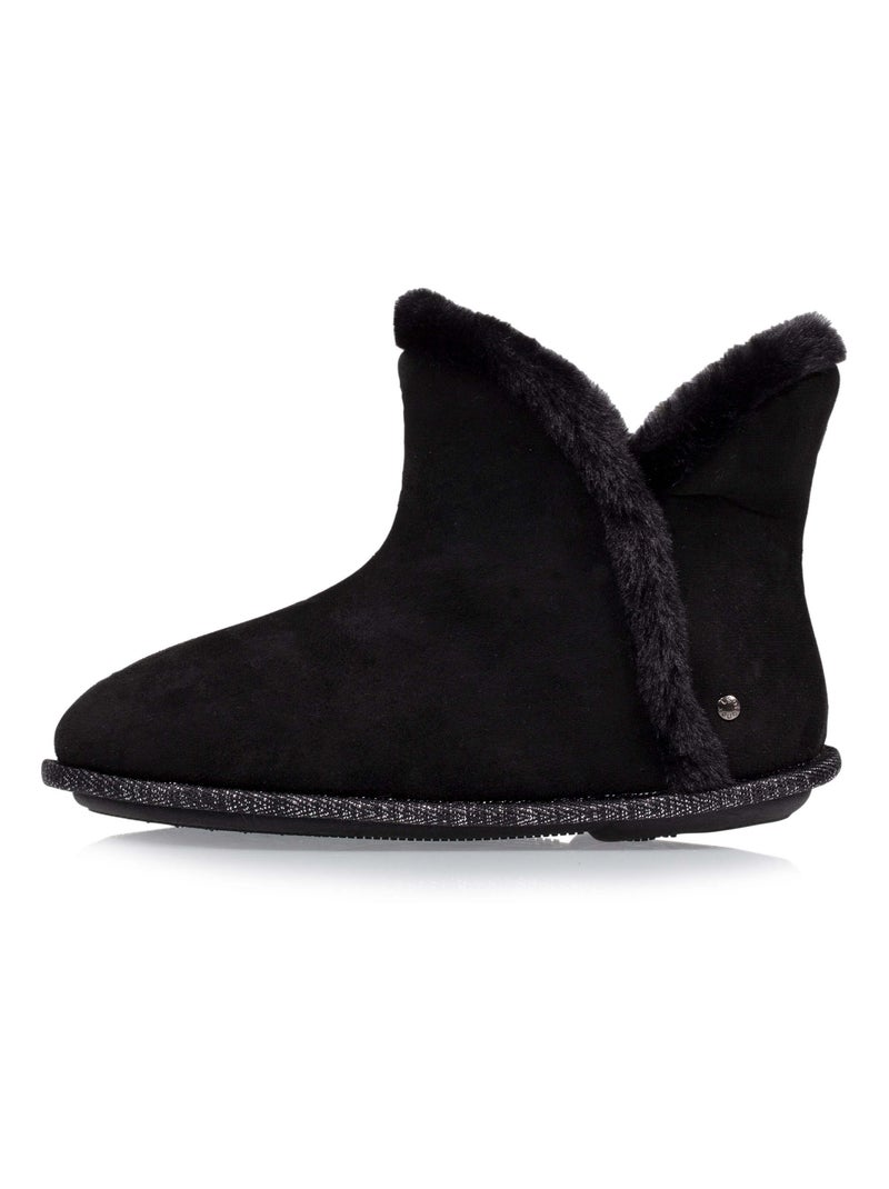 Chaussons bottillons ultra confortables fausse fourrure femme Isotoner Noir - Kiabi