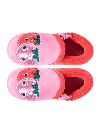 Chaussons bottillons velours maintien renforcé, fermeture bébé fille Isotoner