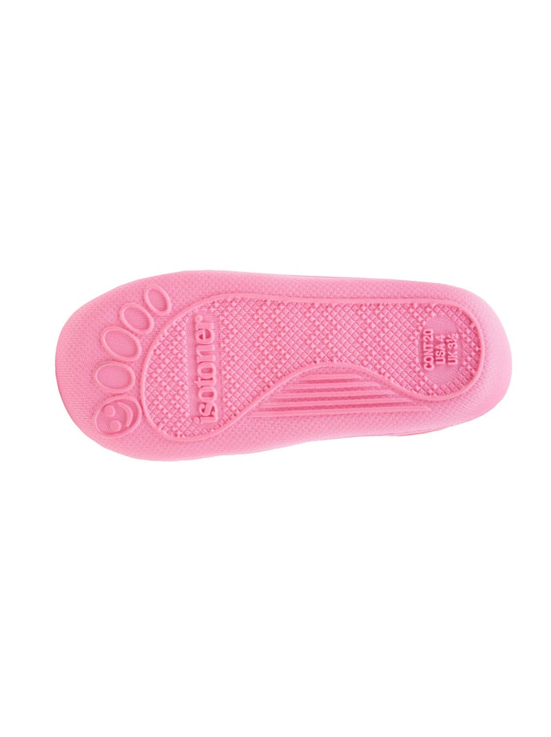 Chaussons bottillons velours maintien renforcé, fermeture bébé fille Isotoner Rose - Kiabi