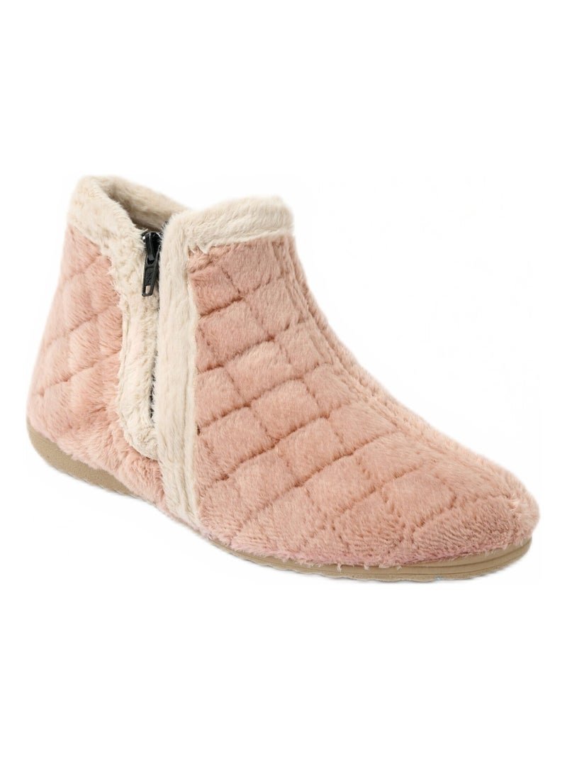 Chaussons bottines chauds largeur confort Rose - Kiabi