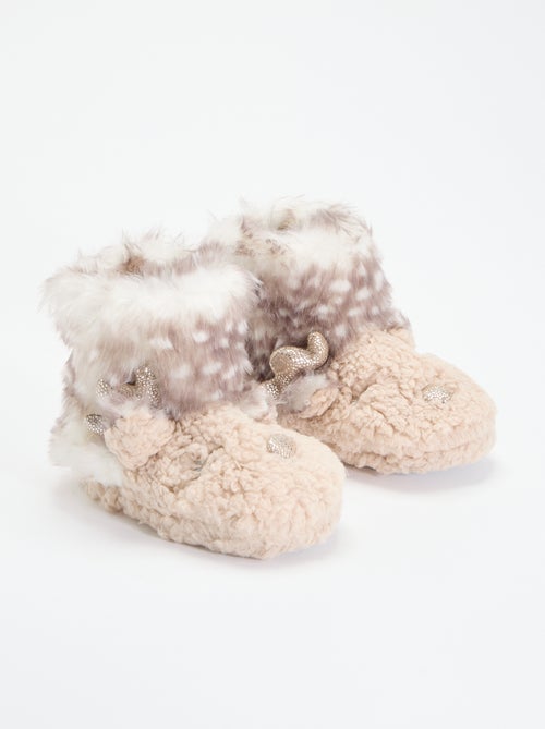 Chaussons bottines en bouclette 'renne' - Kiabi Chaussons bottines en bouclette 'renne' - Kiabi