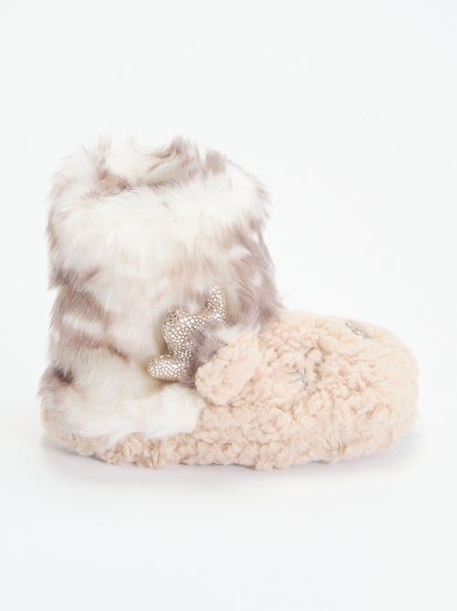 Chaussons bottines en bouclette 'renne' - Kiabi Chaussons bottines en bouclette 'renne' - Kiabi