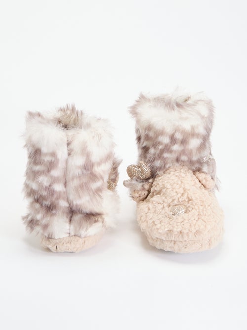 Chaussons bottines en bouclette 'renne' - Kiabi Chaussons bottines en bouclette 'renne' - Kiabi