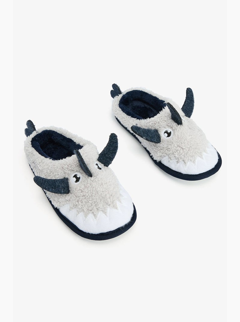 Chaussons bottines enfant shark avec détail brodé penti Gris Bleu marine - Kiabi