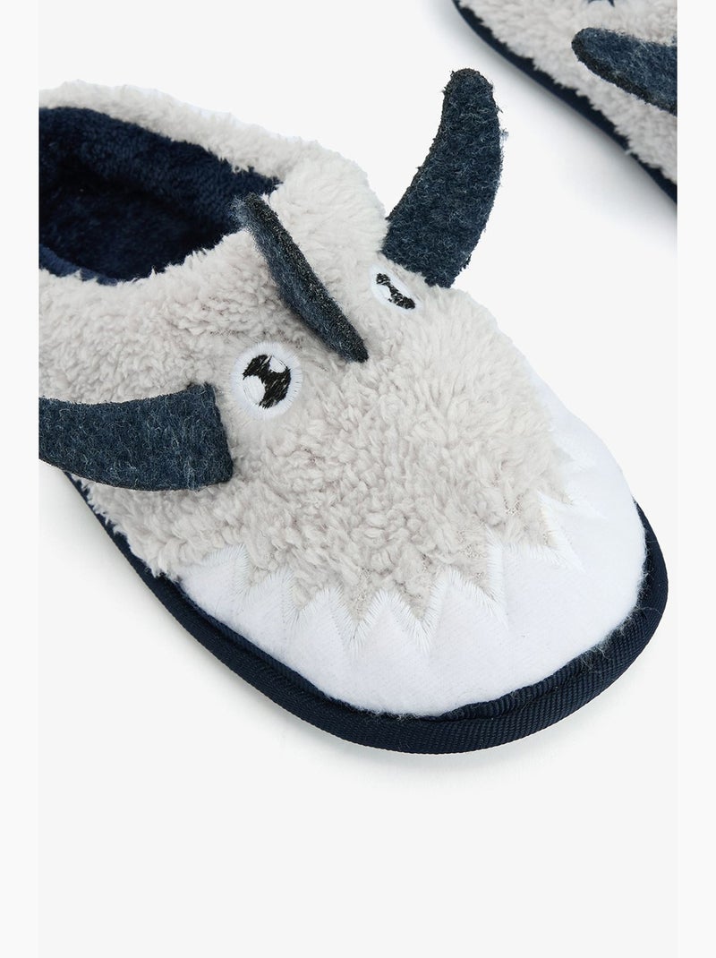 Chaussons bottines enfant shark avec détail brodé penti Gris Bleu marine - Kiabi