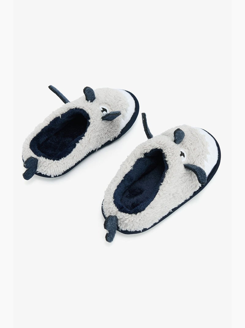 Chaussons bottines enfant shark avec détail brodé penti Gris Bleu marine - Kiabi