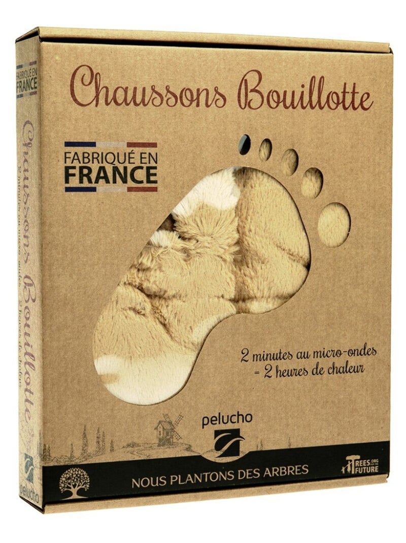 Chaussons bouillottes Caramel - Made in France Marron - Kiabi