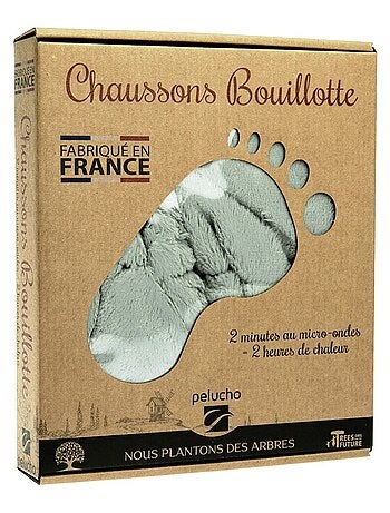Chaussons bouillottes Gris - Made in France