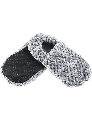 Chaussons bouillottes gris paillettes - made in france