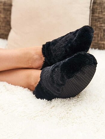 Chaussons bouillottes Noirs - Made in France
