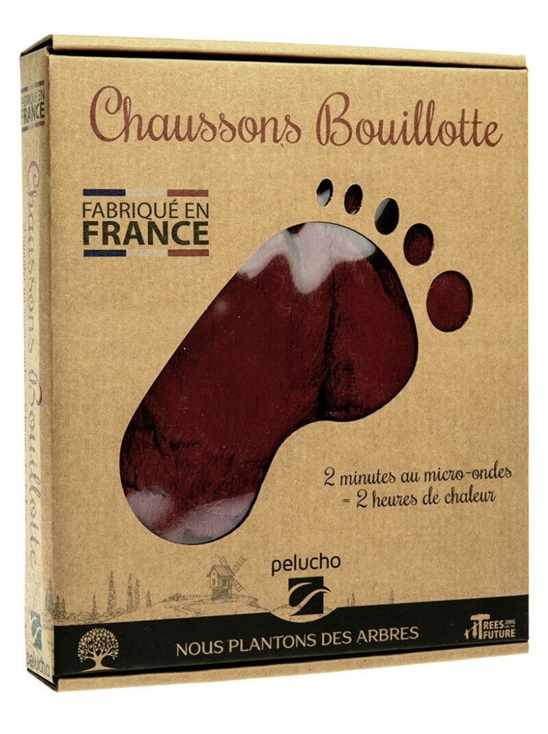 Chaussons bouillottes Prune - Made in France Bordeaux - Kiabi