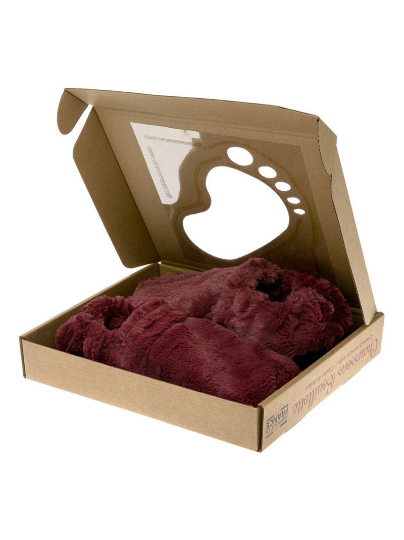 Chaussons bouillottes Prune - Made in France Bordeaux - Kiabi